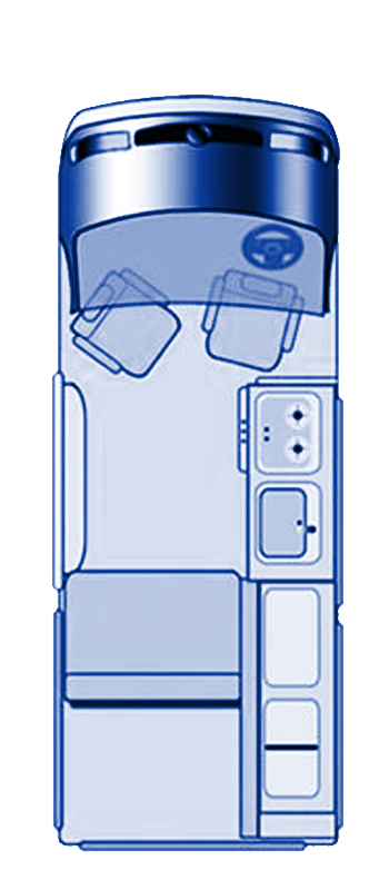 77B7D2 Volkswagen Transporter Layout BLUE